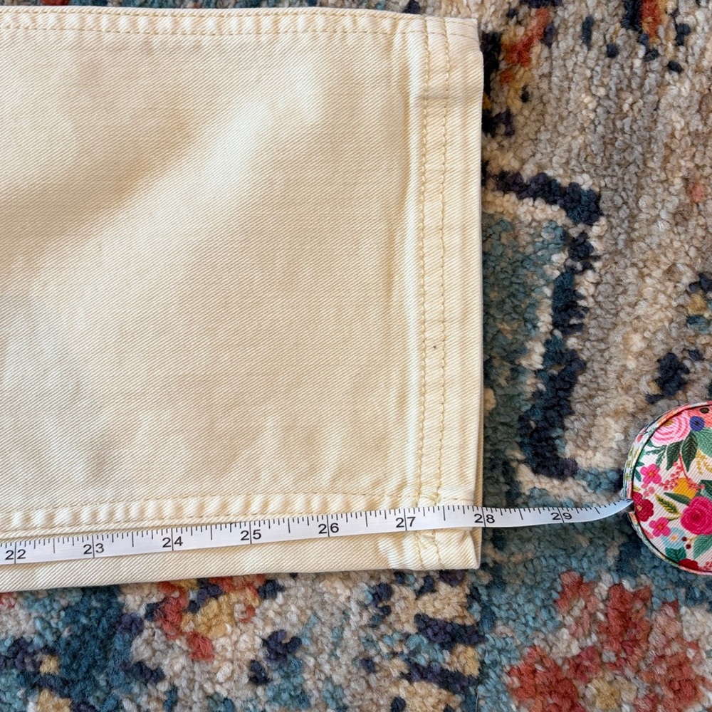 Anthro Pilcro The Wanderer Utility Jean Toile patch Ivory Cargo pants 27 jeans - Picture 12 of 16